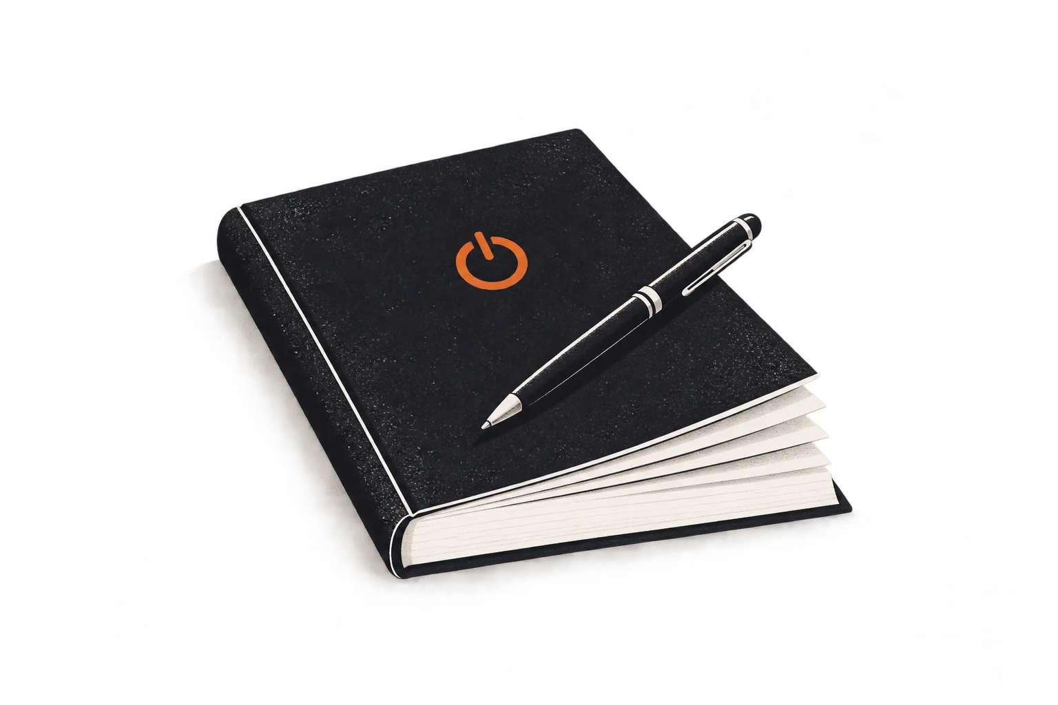 Editorial illustration of a book and power-off symbol representing best books to stop overthinking