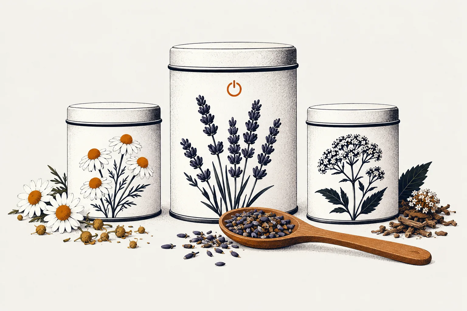 Editorial illustration of calm nighttime elements representing what is the strongest natural sleep remedy